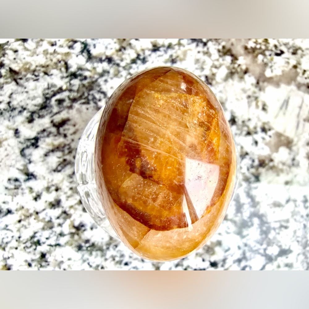 Golden Healer Quartz Palm Stone—_Large - Picture 3 of 5